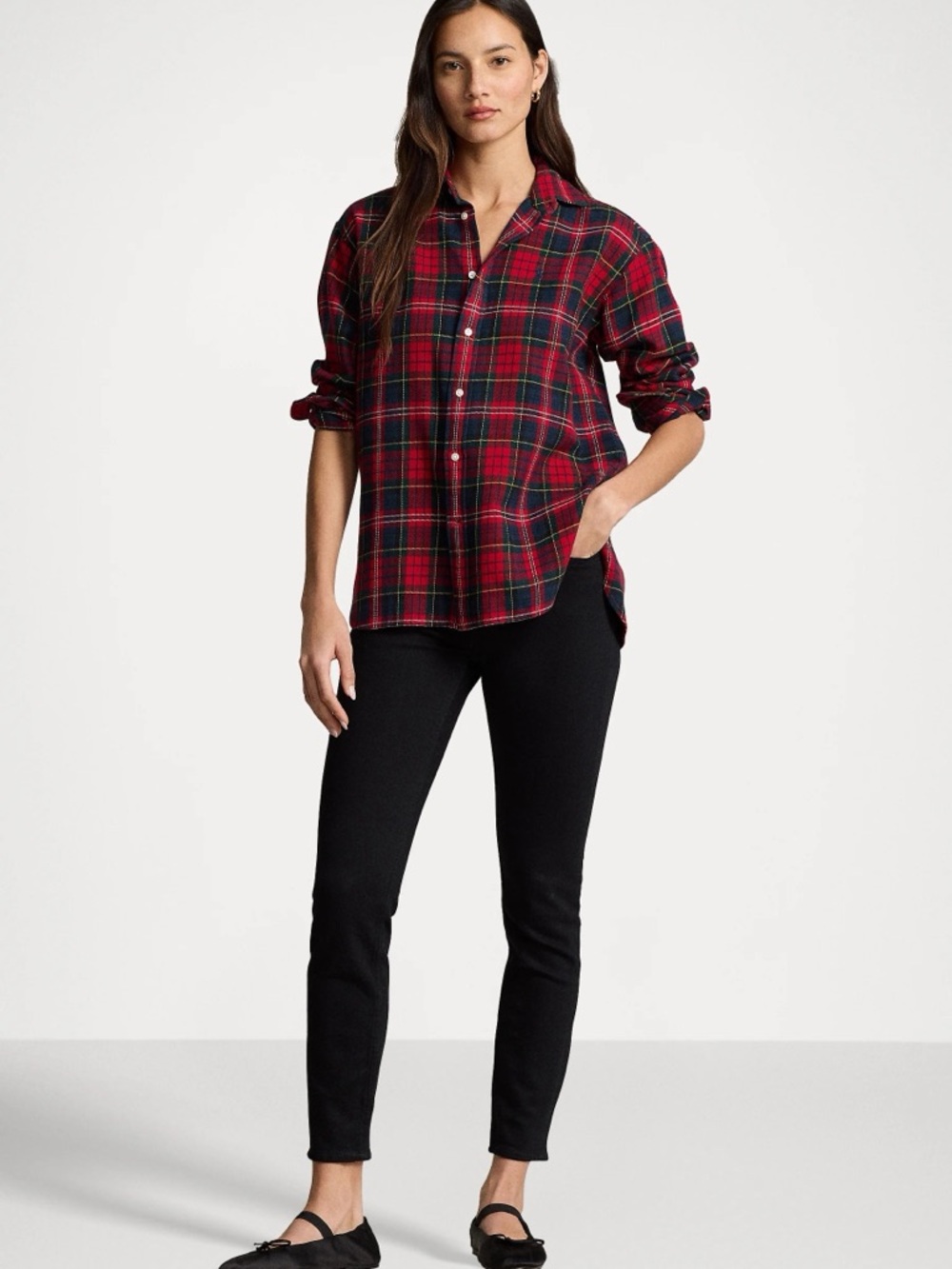 Polo Ralph Lauren Plaid Button Down Shirt Classic Preppy Women Size 8